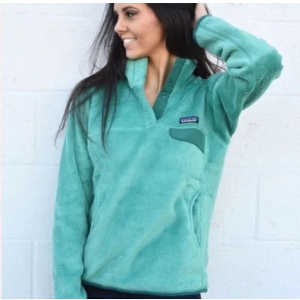 Patagonia Women's Lightweight Re-Tool Snap-T Fleece Pullover S Teal Sweatshirt